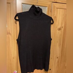 black sleeveless turtleneck